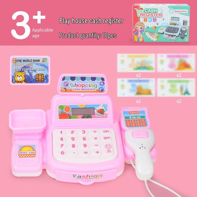 

Kids Dollhouse Supermarket Play Set: Pretend Cash Register & Store Counter for Kindergarten. Standard розовый