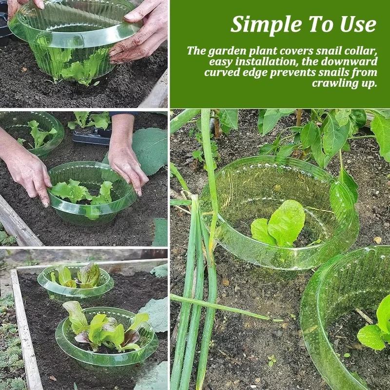 10Pcs Plants Slug Protection Rings Green Planter Flower Pot Snail Vegetables Cover Reusable Pest Control Trapper Garden Tool