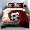 3pcs Soccer player holding ball Print Bedding Set 1 Duvet Cover 2 Pillowcases for Adult and Children Luxury Gift Full Size