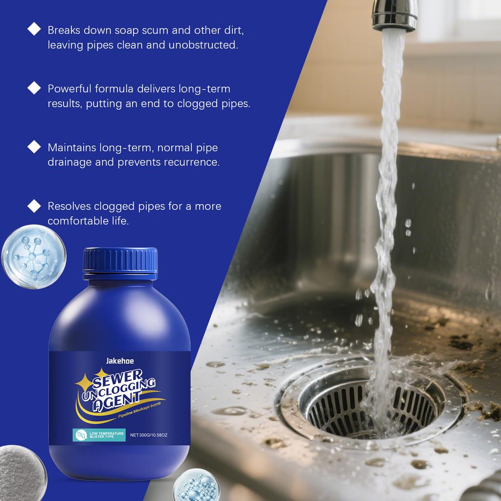 Drain Clog Remover Pipe Cleaner for Kitchen Sink Toilet Bathroom  Fast Acting Dissolves Hair Grease Food Waste Eliminates Odors