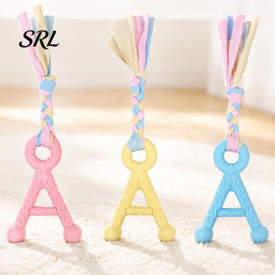 Letter Shape Pet Toy A-Letter Dog Chew with Braided Rope, Tug of War Boredom Puppy Teeth Cleaning Toy, for Small Medium Breed Dogs