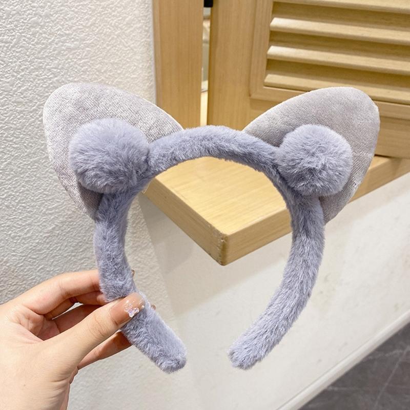 Cat Ears Headbands Furry Plush Headbands Hair Accessories for Girls and Womens Holiday Party Headwear
