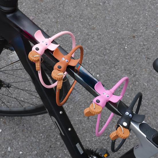 Zámek na kolo s klíči Roztomilý suchar Psí lankový zámek proti krádeži Silikonový zámek na kolo pro dveře cyklistické helmy na skateboard