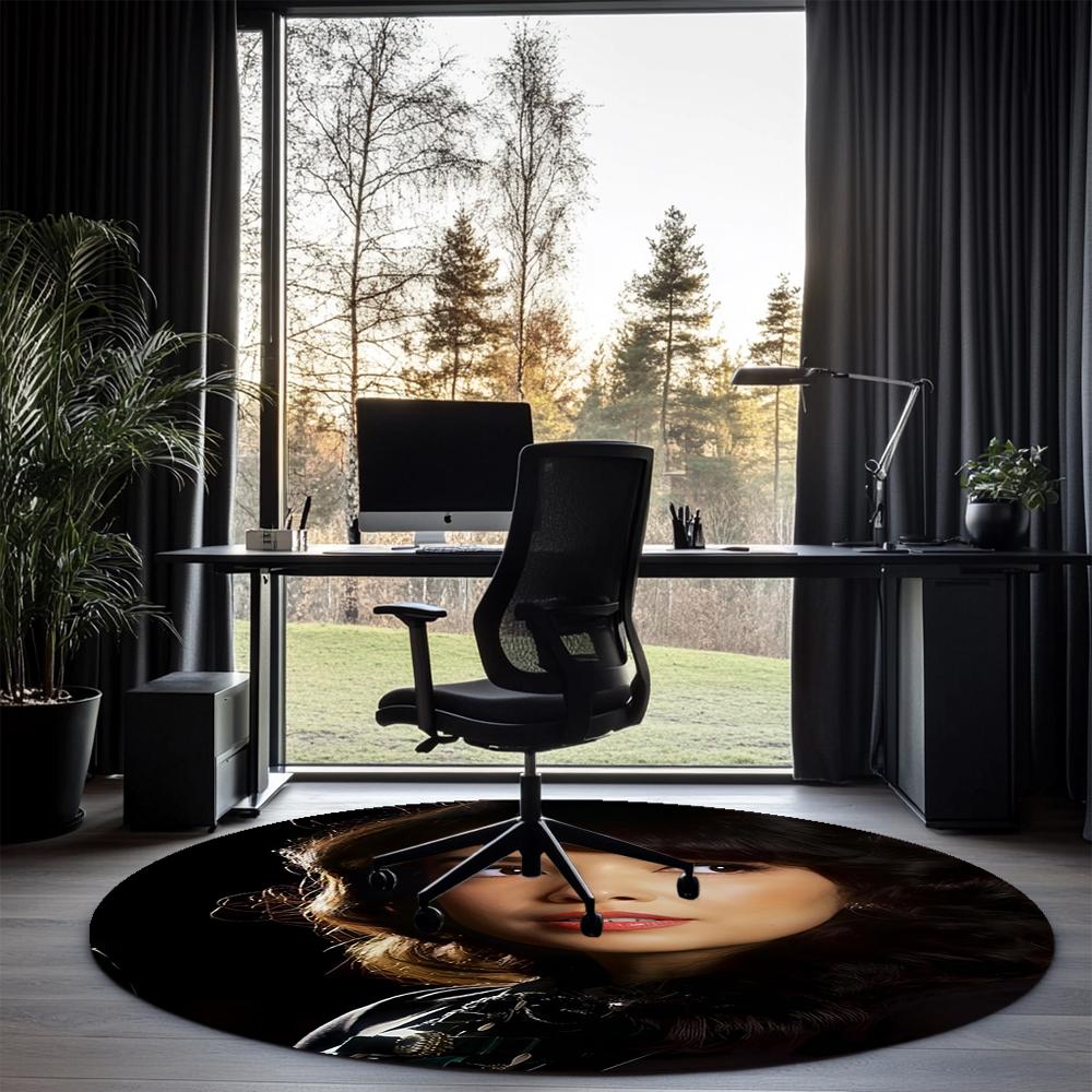 Indila Printed Round Rug Carpet Chair Rug Area Rug Entryway Doormats,for Office Chair Living Room Bedroom Kitchen Room.