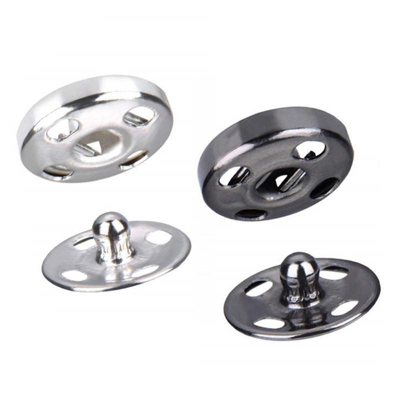 24TE 200 Sets Sew-on Snap Buttons Metal Snap Fastener Buttons Press Button for Sewing