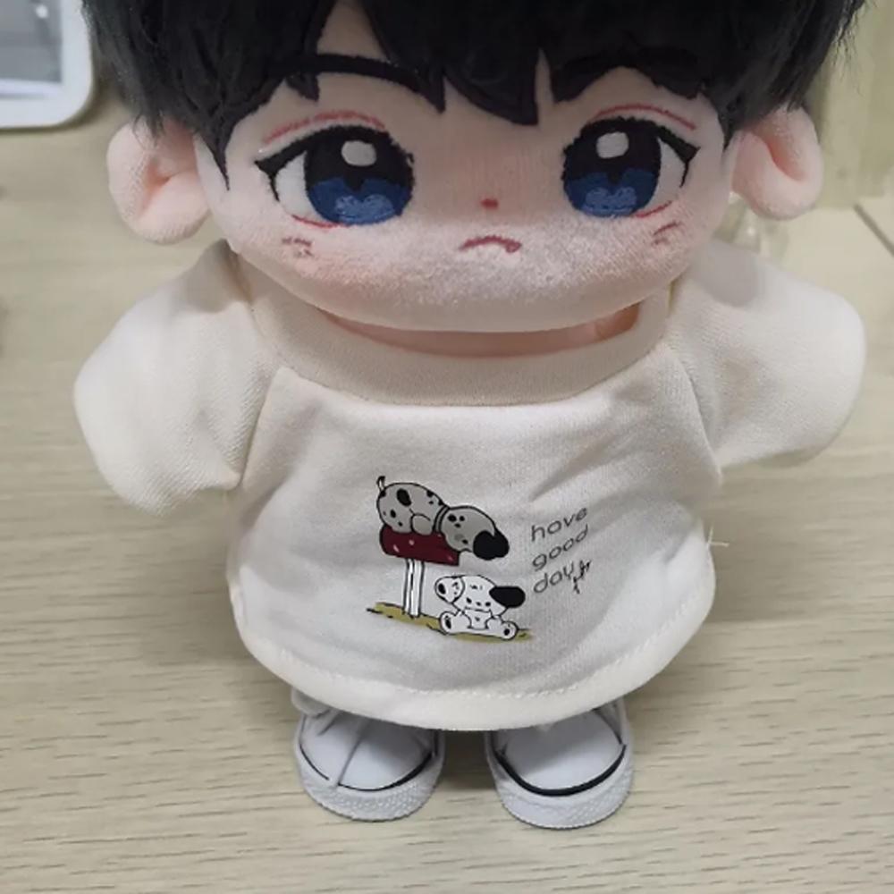 1 set Cartoon Dog Cotton Doll's Clothes Denim Shorts Plush Doll Clothes  Children's Gift