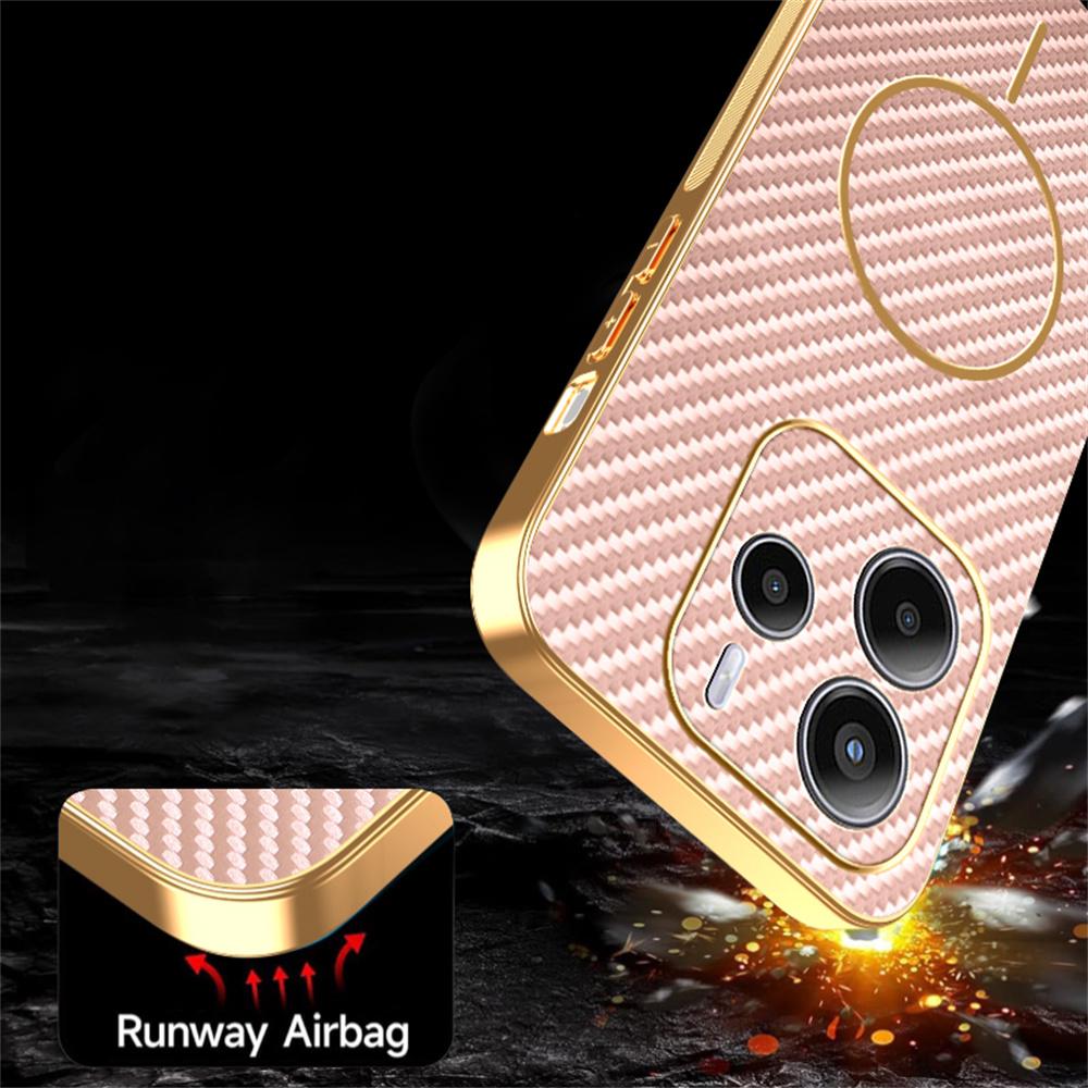 For Xiaomi Redmi Note 14 4G (163.25mm) Phone Case Carbon Fiber Textured Electroplated TPU Back Cover