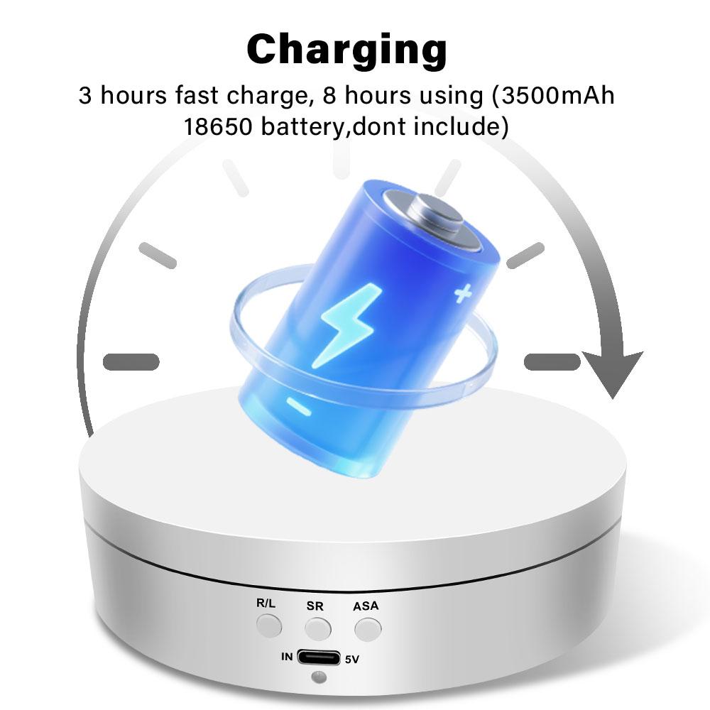 Jewelry display stand, with a three-speed electric rotating turntable. 360-degree rotation, powered by USB or battery.