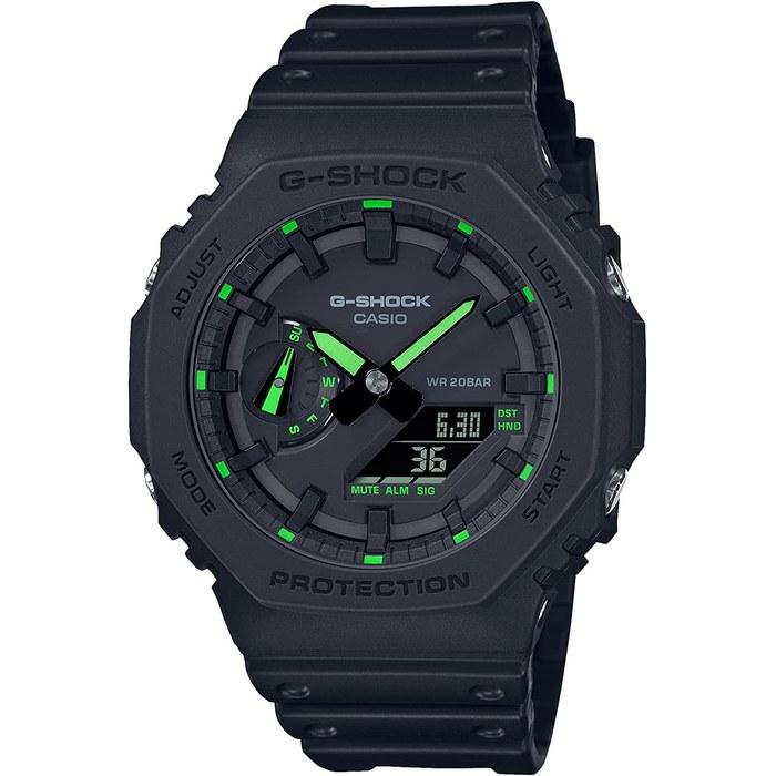 G-Shock Neon Accent Green GA2100-1A3, Green Black/Neon Green
