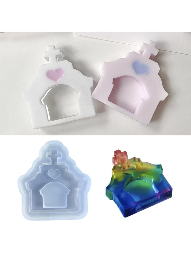 Love Church Resin Mold Crystal Epoxy Silicone Mold Jewelry Ornament Handmade Craft Making Supplies DIY Decorations