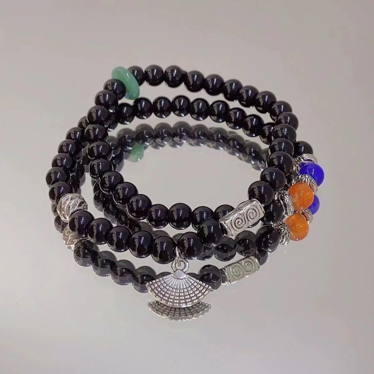 

Mountain Spirit Flower Bead Double-Layer Bracelet, Couple Retro Bracelet, Ancient Style Bracelet