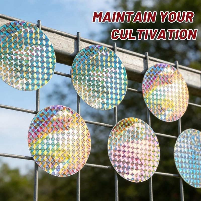 100/20PCS Round Paste Type Bird Repellent Tape Reflective Anti Bird Scare Eflective Stick Tape Pigeon Farm Bird Chasing Tools