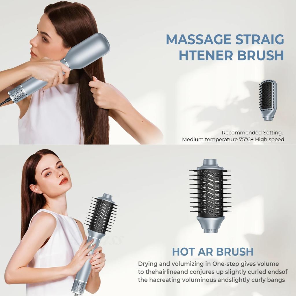 1400W Professional 5 In 1 Hair Dryer Brush High-Speed Hot Air Brush Negative Ions Blow Dryer Brush Air Styling Curling Iron