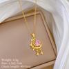 Multi-Element Style Copper Micro-Inlaid Necklace Combination Female Real Gold Electroplated Exquisite Collarbone Chain