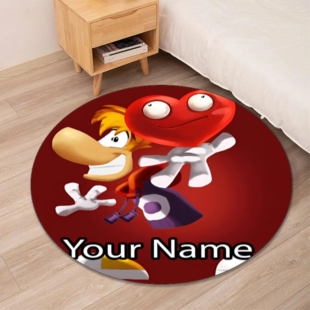 Custom Name Rayman Printed Round Rug Carpet Chair Rug Area Rug Entryway Doormats,for Office Chair Living Room Bedroom Kitchen Room.