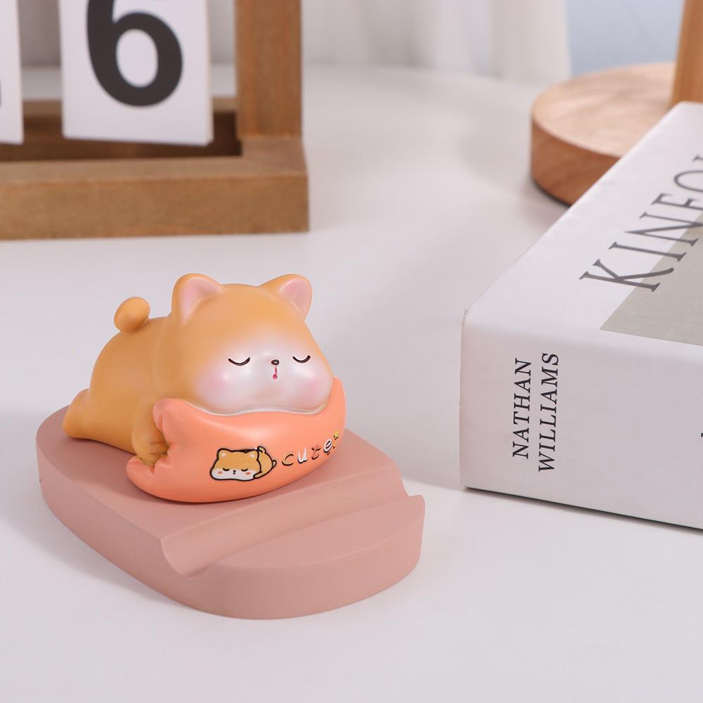 Figurine Model Doll Mobile Phone Stand Resin Doll Phone Bracket  Home Office  Decoration