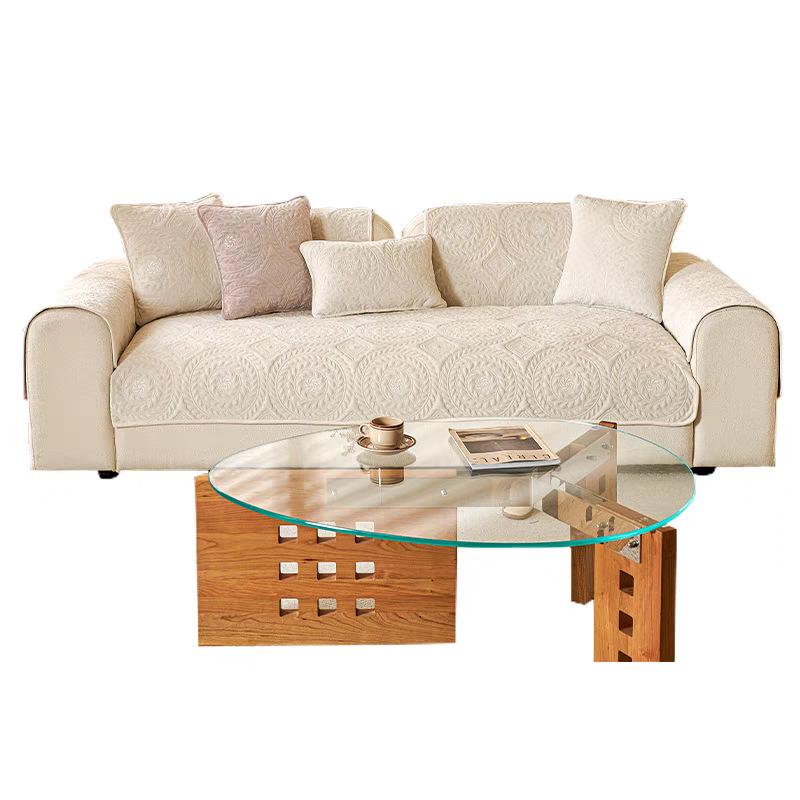 Plush Sofa Cushion Cover, Flannel Sofa Throw, French Style Sofa Slipcover