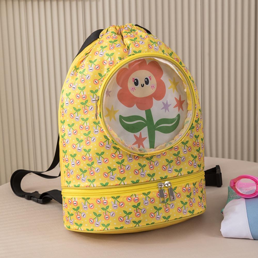 Large Capacity Cartoon Swim Bag Waterproof Wet and Dry Bag Cute Drawstring Storage Bag  Kids