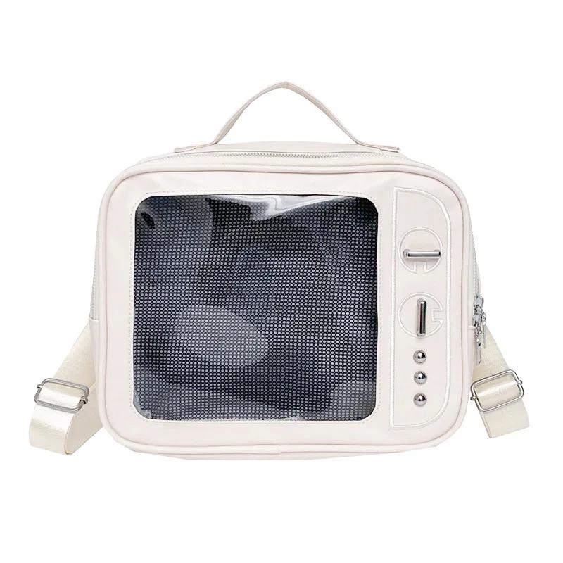Kawaii TV Shape Design Ita Bag Japanese Girls Crossbody Bag Trend Transparent Pocket Harajuku Shoulder Bag Fashion Backpacks