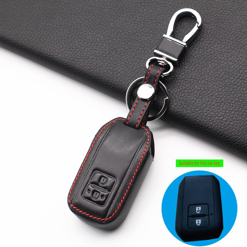 Exquisite Genuine Leather Car Key Cover Fob Case For Suzuki Swift   Wagon R 2 Buttons Remote Car Key Case Accessories
