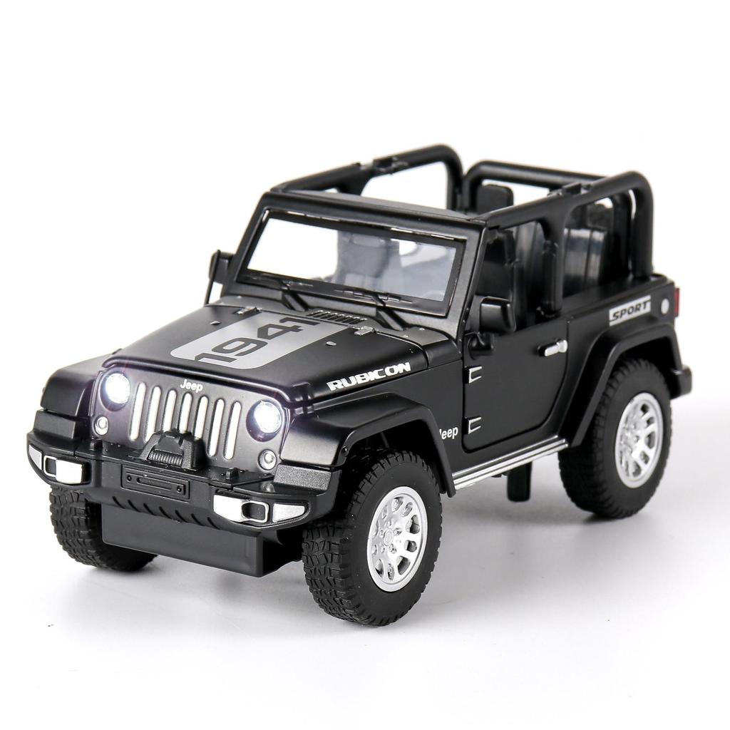 1/32 Scale Jeep Wrangler Rubicon Alloy Car Model Diecast Metal Toy Off Road Vehicles Sound Light Children Toy Trendy Display Ornament