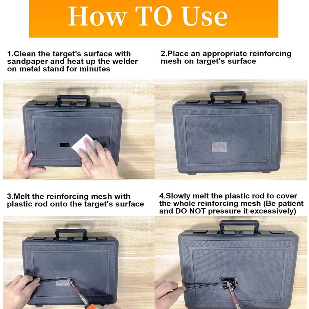 100W Plastic Welding Repair Kit & 2-IN-1 Soldering Iron 200/1000Pcs Hot Staples Kayak Bumper Car Repair Tools