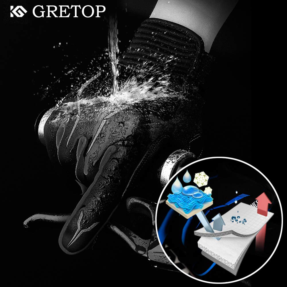 Gretop Cycling Cold Weather Smartphone Shock Abrasion Gloves, Protection, Compatible, Breathable, Heat-Generating Material, Absorption, Resistant,