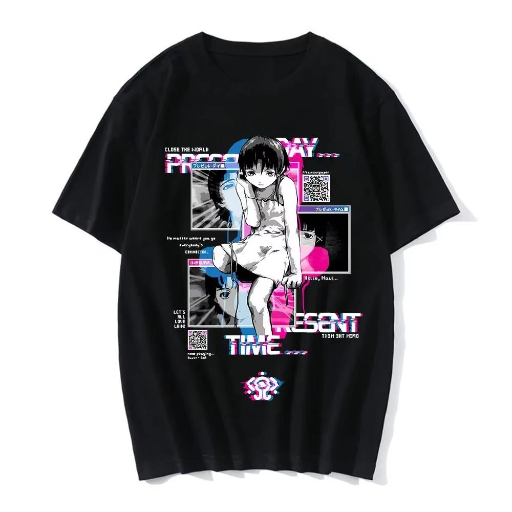 

2025 Anime Serial Experiments Lain T-Shirt Men Women Graphic T Shirts Unisex Iwakura Manga Girl Sci Fi Short Sleeve Tees Tops 4XL