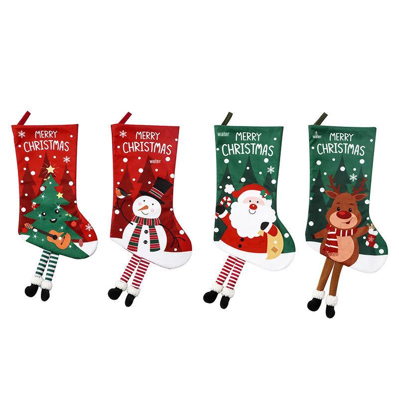 Cross-Border Christmas Stocking: Snowman Gift Bag Ornament for Tree and Fireplace