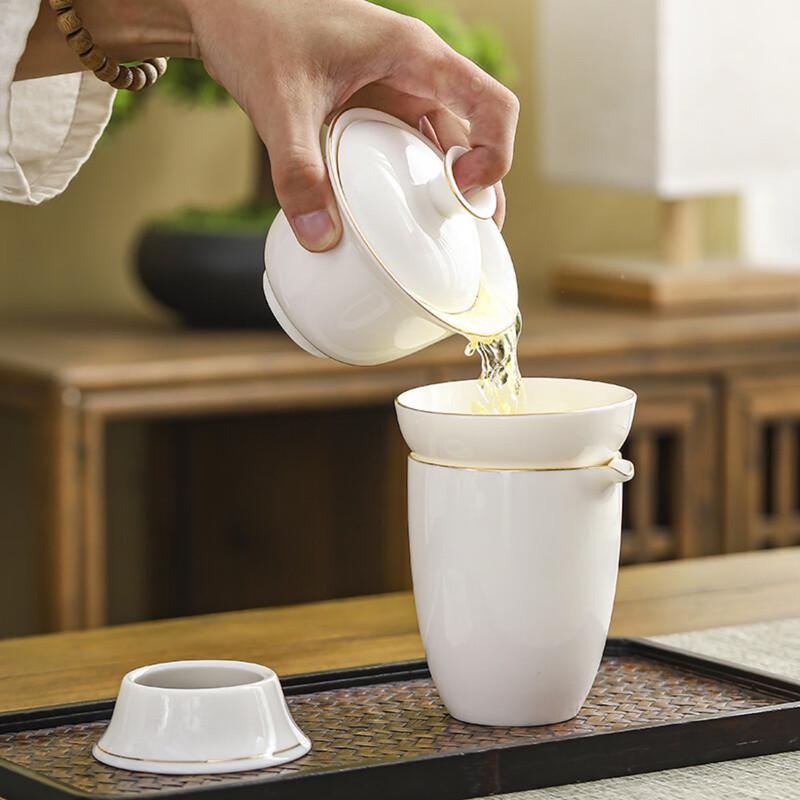 Zhishi White Porcelain Kung Fu Tea Set