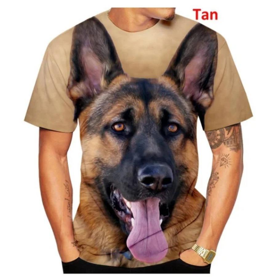 2024 Men Summer New Fashion Unisex Funny 3D Printed Dog T-shirt Cute German Shepherd 3D Printed T-shirt