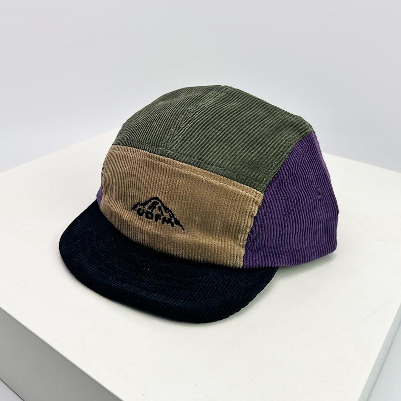 Neue Unisex Retro Stickerei Farbblock Baseballkappen Cord Atmungsaktiv Einfach Sonnenschutz Schirmmützen Vielseitig Mode Straße 52-60cm gray