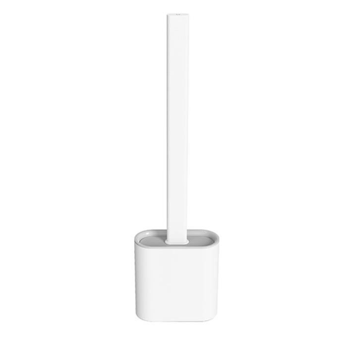 

Toilet Brush Silicone Toilet Brush Perfect for Corners and Small Niches with White Holder
