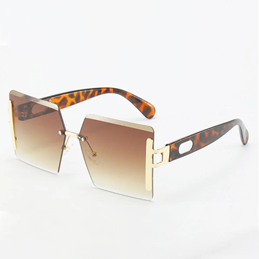 Rimless Sunglasses Big Sunglasses Men Square Shades Brand Designer Unisex Sun Glasses Black Lense Male Female Sunglasses Uv400