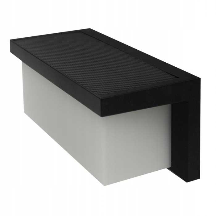Solarna Lampa Elewacyjna Kinkiet Led Z Czujnikiem Ruchu Soe-12 Ip54 Czarna