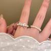 Pearl Beaded Bowknot Ring: Elegant Women's Stacking Index Finger Accessory