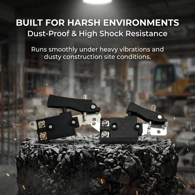 65 Type Power Tool Control Switches Component for Service Work with Wiring Posts, Metal Mounting Frame and Rating Mark