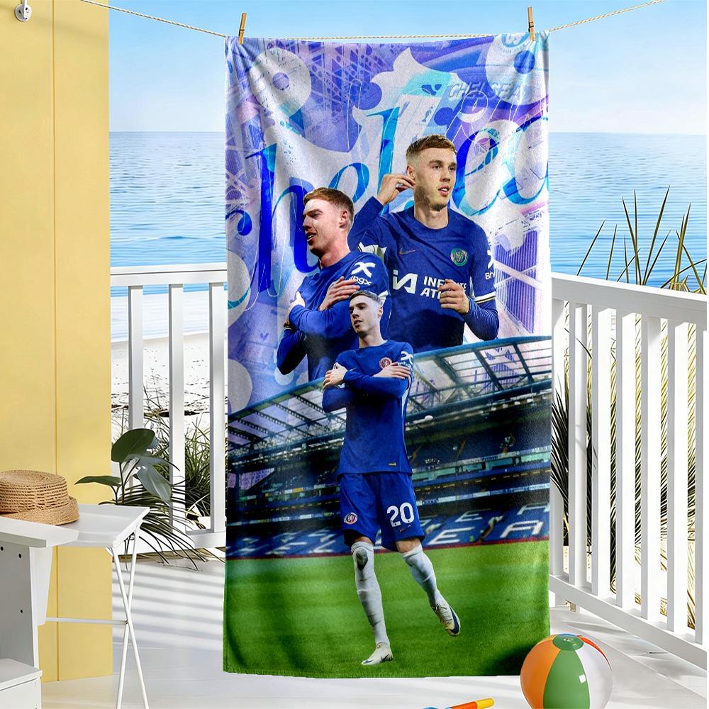 Chelsea FC Fußballspieler Strandtuch Schnelltrocknend Weiche Mikrofaser Bequem Leicht Geeignet für Schwimmen, Fitnessstudio, Camping, Yoga Urlaub