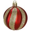 Boules de Noël - SPRINGOS - Lot de 6 - Rouge - 7 cm - Paillettes dorées