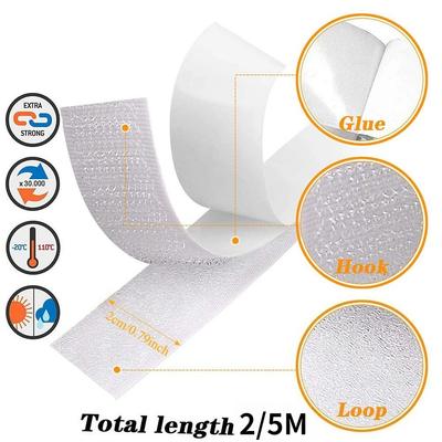 2/5M Selbstklebendes Klettband mit Klebestreifen für DIY Kleidung Tasche Basteln Selbstklebender Klettverschluss Starker Klebeaufkleber