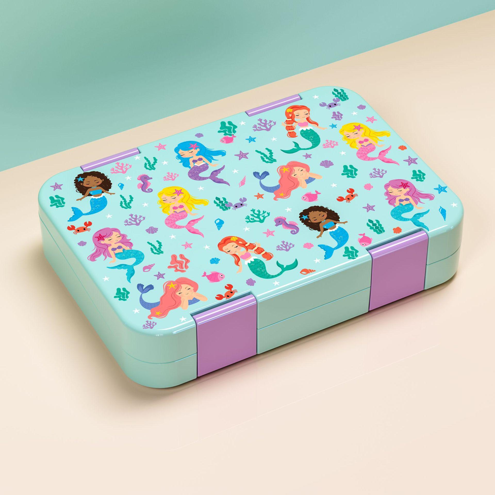 

Ланч-бокс Bento для детей | 5/6 трансформируемых отделений, не содержит BPA, герметичен, можно использовать в микроволновой печи и холодильнике 5&810ml&1