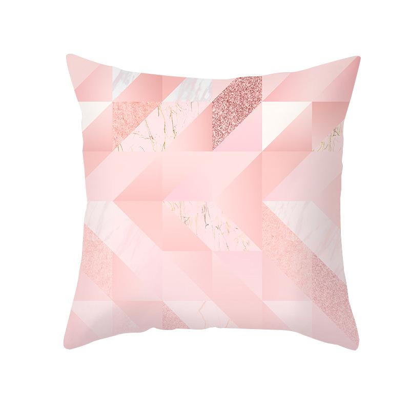 Pfirsichhaut Bedruckter Kissenbezug Rosa Ins Wind Blumen und Blätter Wohnzimmer Zuhause Kissenbezug Kissenbezug