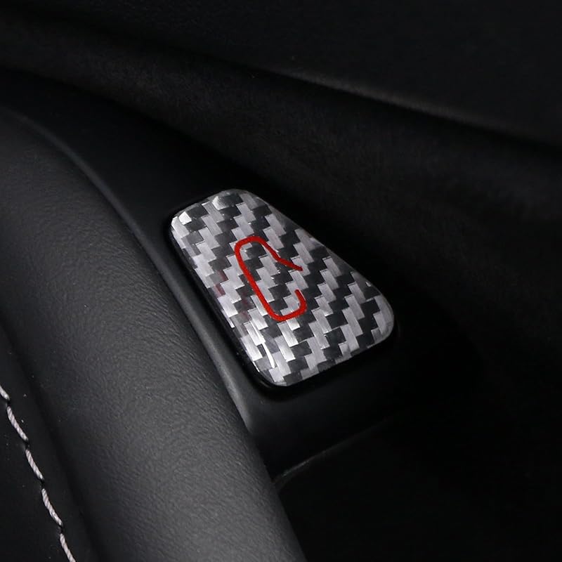BETTERHUMZ Door Open Button Sticker Compatible with Tesla Model 3 - Model Y 2024- Carbon Fiber Door Lock Switch Trim Interior Accessories (Red)