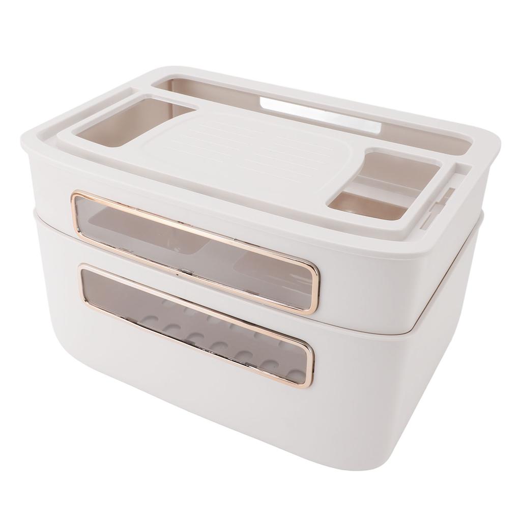 Router Storage Box 2 Layer Dust Proof Multifunctional with Lid Cable Management Router Box for