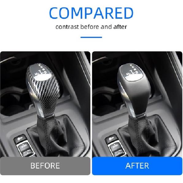 car Gear Shift Knob Panel Cover Carbon Fiber Pattern Sticker (X1 01)