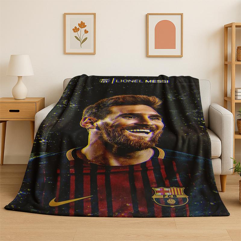 Goat M-Messi Football Sport Star Flannel Blanket Soft Warm Throw Blanket for Bedroom Living Room Bed Travel Camping Picnic Kid