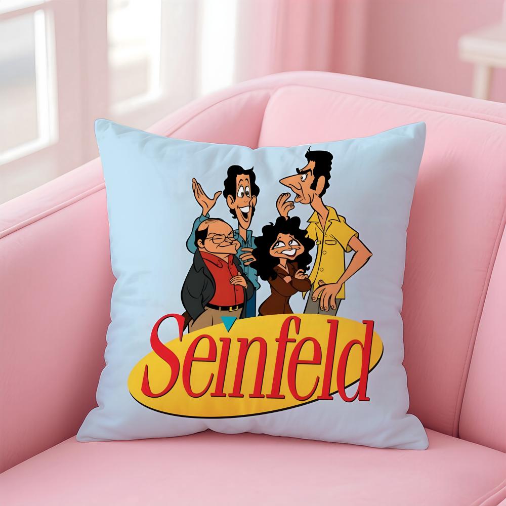 Funny Classic American TVSeries Movie SSeinfeld Cushion Cover Pillow Case Soft Skin Friendly Fabric  Concealed Zipper
