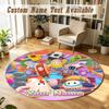 Round Rug Custom NameFall Guys Pattern Non Slip Carpet Home Floor Decor