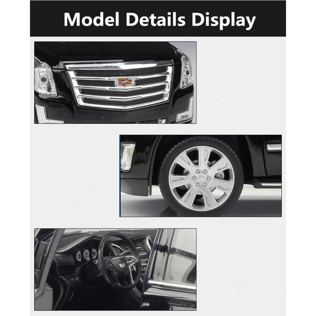 Welly 1/27 Cadillac Escalade SUV Alloy Car Model Diecasts Metal Off-road Vehicles Car Model High Simulation Collection Kids Gift