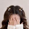 2pcs/set Elegant Pearl Rhinestoe Mini Hair Claw For Women Girls Sweet Claw Clip Small Hair Clip Hairpin Hair Acceseories
